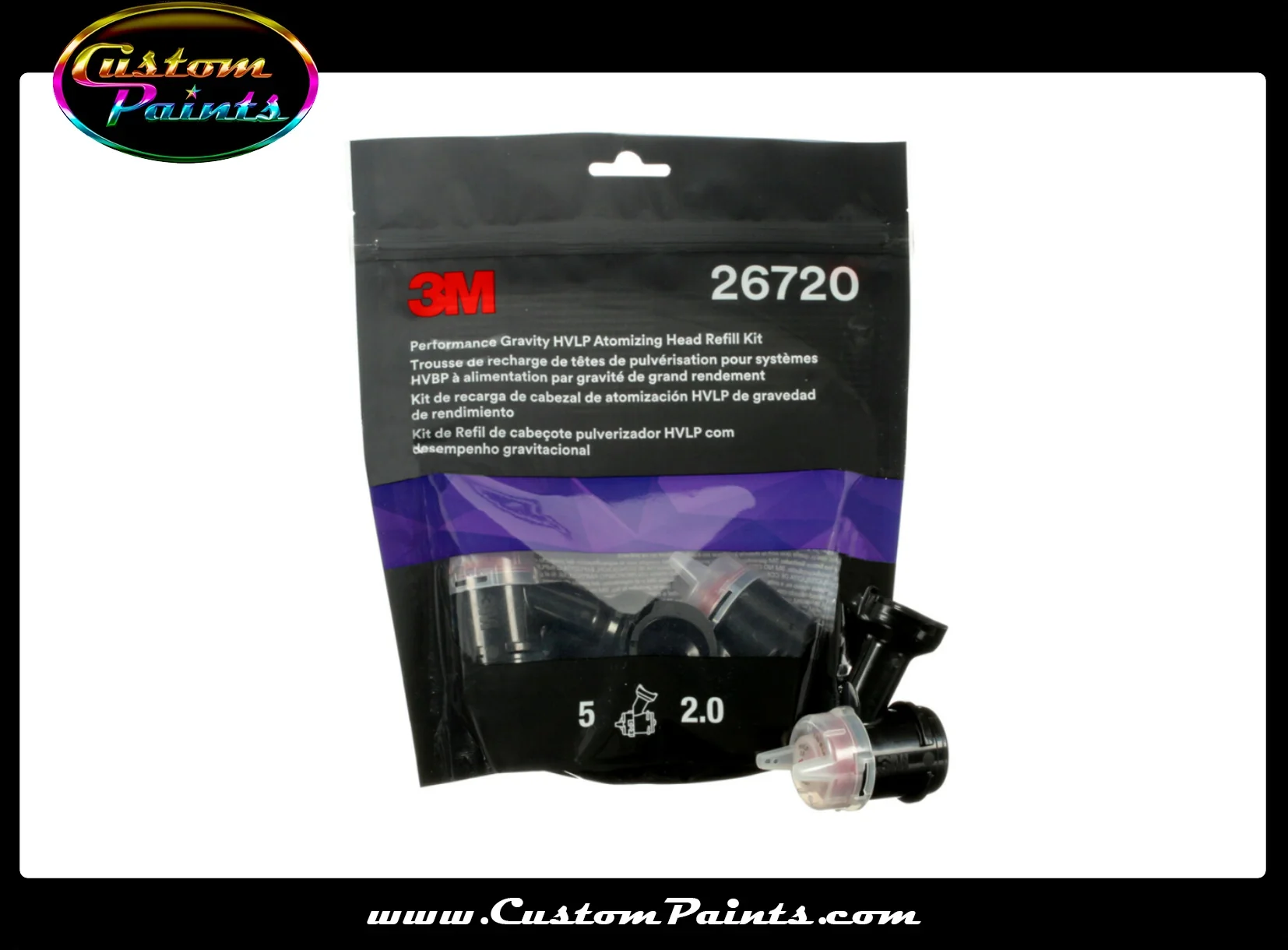 Brushes, Applicators & Guns: 3M 1.2mm/1.3MM 3M26712 Blue Atomizing Head For Gravity Gun 5pk